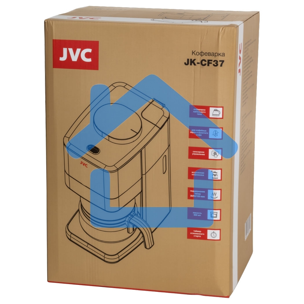 Кофеварка капельная JVC JK-CF37 черный, зерновой/молотый, 0.6 л, 730 Вт