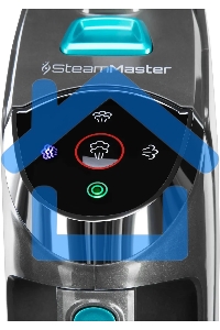 Пылесос паровой вертикальный Starwind SSV9550 темно-серый/голубой (черный/синий), питание от сети, 120 Вт, уборка влажная/паром/сухая, пылесборник 0.5 л