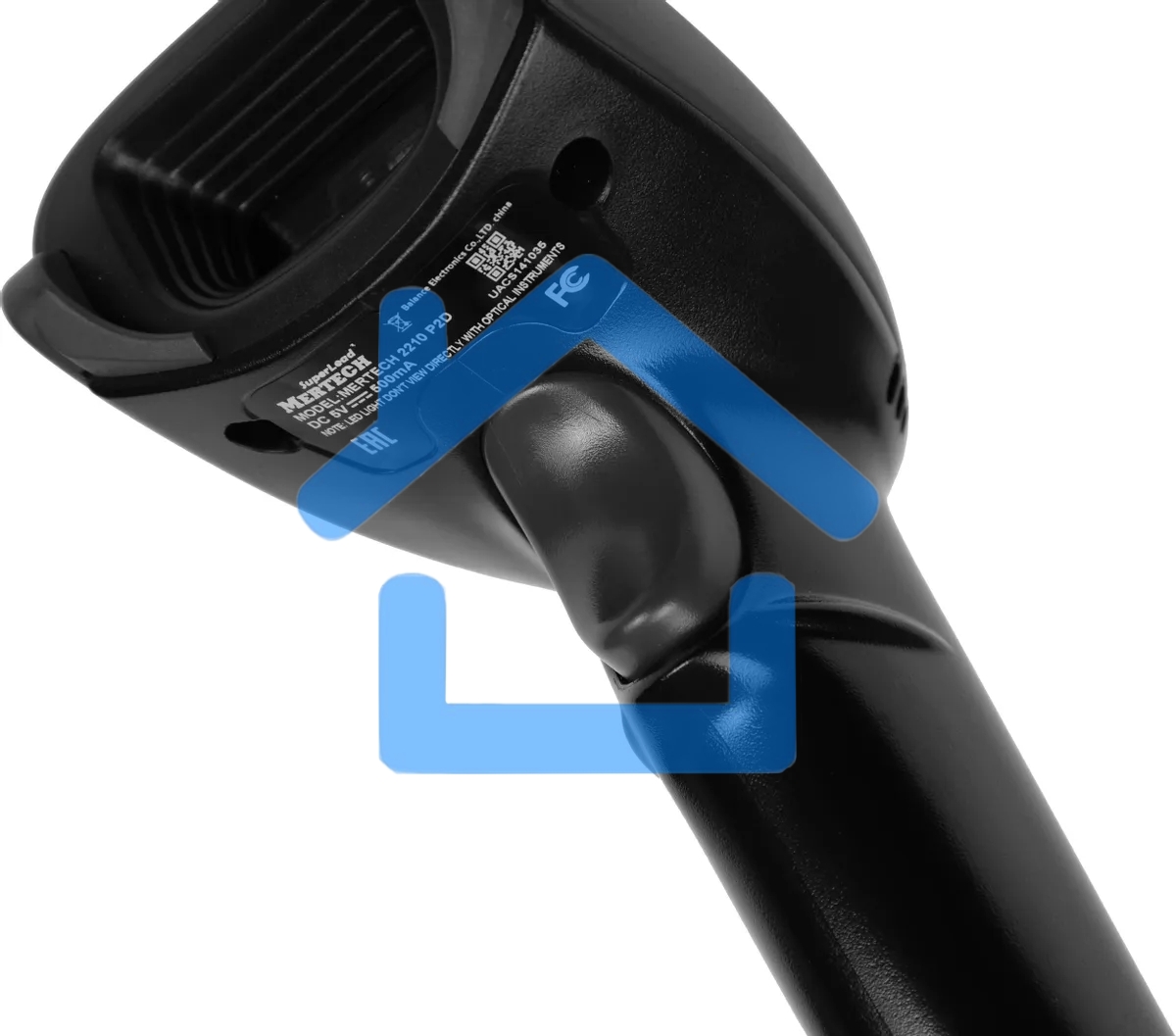 Сканер штрих-кода ручной Mertech 2210 P2D 1D/2D, имидж, проводной, 100 скан/сек, USB-HID; USB-COM - эмуляция, черный