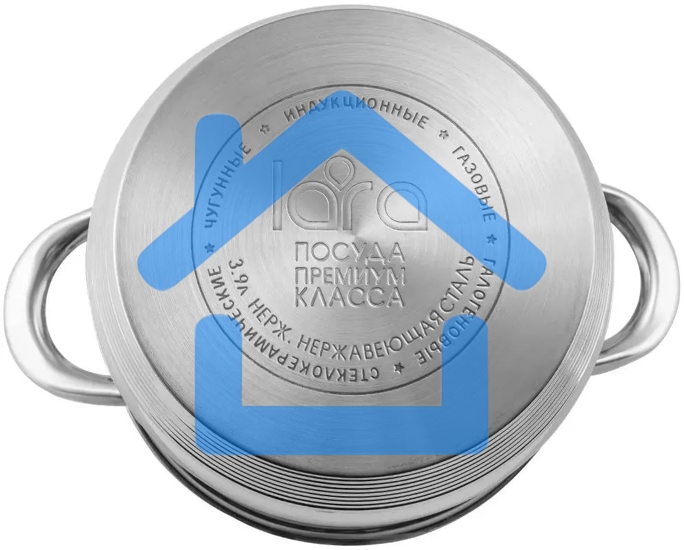 Кастрюля LARA LR02-582 SONATA 20x12,5 см, 3.9 л, нержавеющая сталь, с крышкой