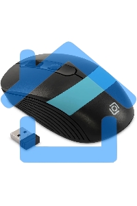 Мышь беспроводная Oklick 310MW черный/синий, 3200 dpi, радиоканал, USB, кнопки - 4