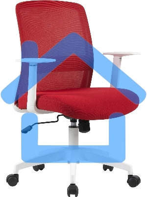 Кресло компьютерное Cactus CS-WMC333-RD темно-красный, сиденье темно-красный, сетка/ткань, низк. спин. крестов. пластик, пластик белый