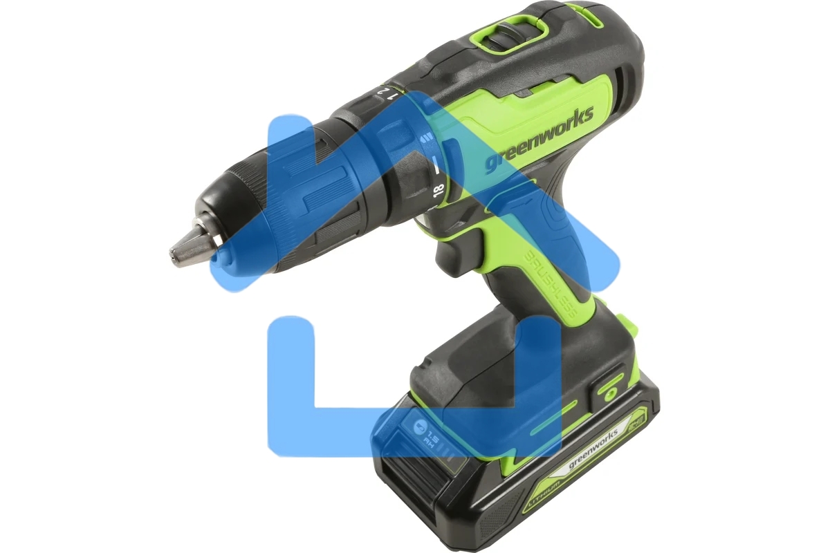 Дрель-шуруповерт GREENWORKS 3704007UA, Аккумуляторная, 24В