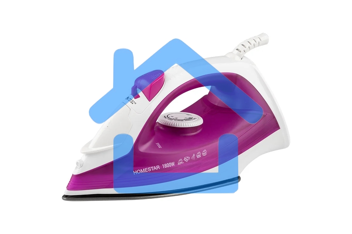 Утюг HOMESTAR HS-4007 1800 Вт, пар, спрей, самоочистка, тефлоновая подошва, белый/фиолетовый