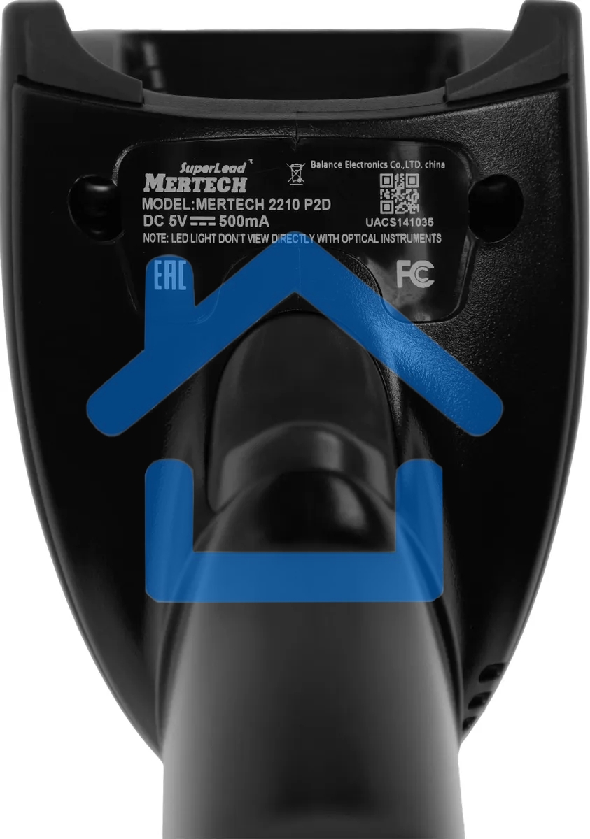 Сканер штрих-кода ручной Mertech 2210 P2D 1D/2D, имидж, проводной, 100 скан/сек, USB-HID; USB-COM - эмуляция, черный