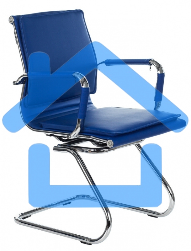 Кресло компьютерное Бюрократ CH-993-Low-V/blue синий, низкая спинка, искусственная кожа
