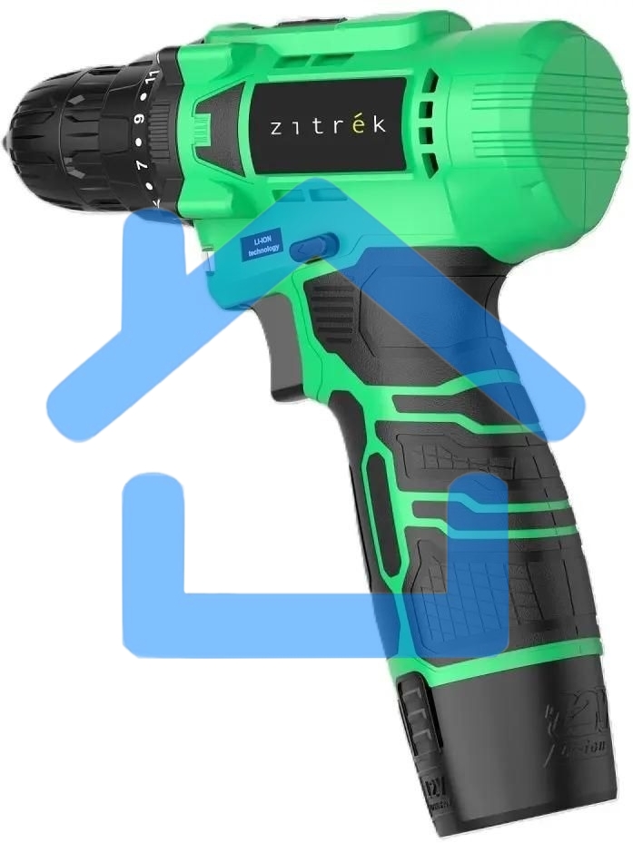 Дрель-шуруповерт Zitrek Green Li Plus 083-1021, Аккумуляторная, 12В