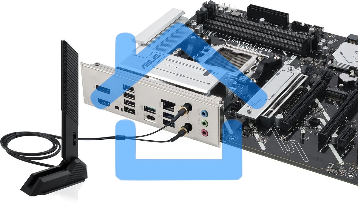 Материнская плата ASUS PRIME B840-PLUS WIFI, AM5, AMD B840, 4xDDR5, 4xSATA, 3xM.2, 1xPCIe 4.0 x16, 1xPCIe 3.0 x16, 2xPCIe 3.0 x16, 1xPCIe 3.0 x1, 1xDP, 1xHDMI, 1x 2.5Gb LAN, 8xUSB-A, 3x3.5 мм, 7.1, ATX