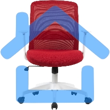 Кресло компьютерное Cactus CS-WMC333-RD темно-красный, сиденье темно-красный, сетка/ткань, низк. спин. крестов. пластик, пластик белый