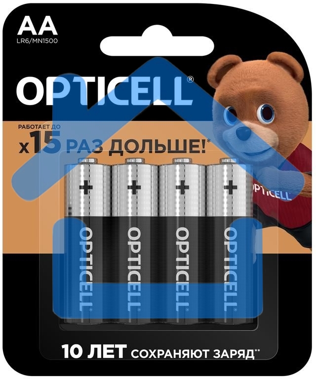 Элемент питания алкалиновый AA/LR6 (блист. 4шт) Basic Opticell 5051001