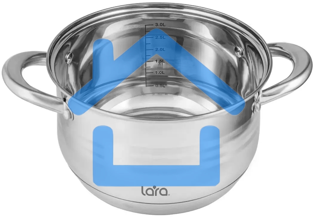 Кастрюля LARA LR02-582 SONATA 20x12,5 см, 3.9 л, нержавеющая сталь, с крышкой