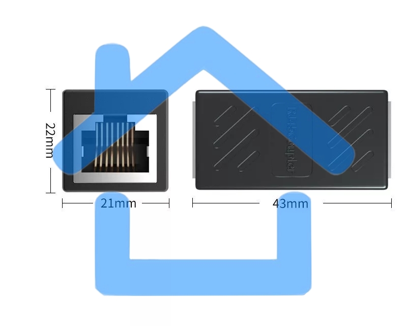 Модуль RJ-45 (F) <->RJ-45(F),FTP, проходной, ABS пластик, черный, кат. 5e VCOM <CT251S>