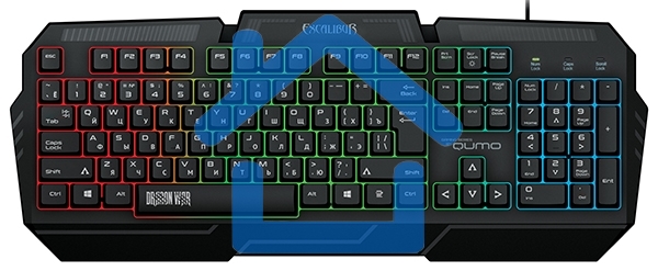 Игровая клавиатура Qumo Excalibur K67, проводная, 104, встроенные радужная подсветка