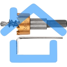 Коронка кольцевая по металлу, HSS сталь, титановое покрытие 22 мм