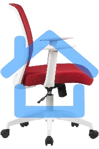 Кресло компьютерное Cactus CS-WMC333-RD темно-красный, сиденье темно-красный, сетка/ткань, низк. спин. крестов. пластик, пластик белый