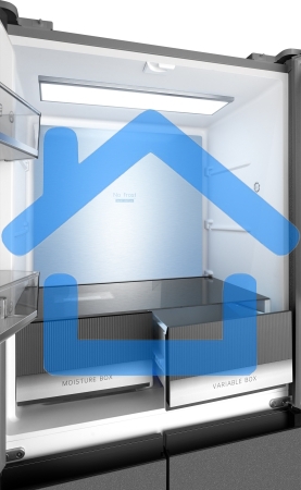 Холодильник Weissgauff WCD 450 Bru Steel Glass NoFrost Inverter матовая сталь трехкамерный 287/163л морозилка снизу, No Frost, Side by Side