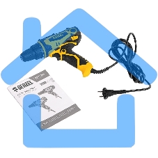 Дрель-шуруповерт Denzel SD-300-10, Сетевая, 300Вт