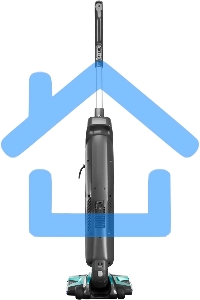 Пылесос паровой вертикальный Starwind SSV9550 темно-серый/голубой (черный/синий), питание от сети, 120 Вт, уборка влажная/паром/сухая, пылесборник 0.5 л