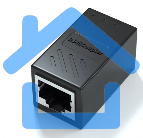 Модуль RJ-45 (F) <->RJ-45(F),FTP, проходной, ABS пластик, черный, кат. 5e VCOM <CT251S>