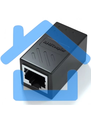 Модуль RJ-45 (F) <->RJ-45(F),FTP, проходной, ABS пластик, черный, кат. 5e VCOM <CT251S>