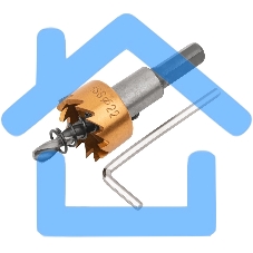 Коронка кольцевая по металлу, HSS сталь, титановое покрытие 22 мм