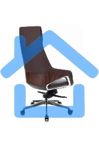 Кресло руководителя Бюрократ _DAO-2 коричневый, кожа, с подголовником, крестовина алюминий