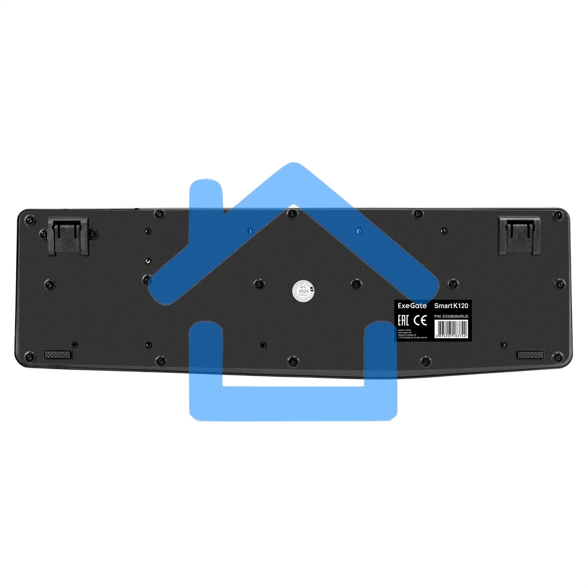 Клавиатура ExeGate EX298364RUS Smart K120 (USB, полноразмерная, влагозащищенная, 104кл., Enter большой, длина кабеля 1,6м, черная, RTL)