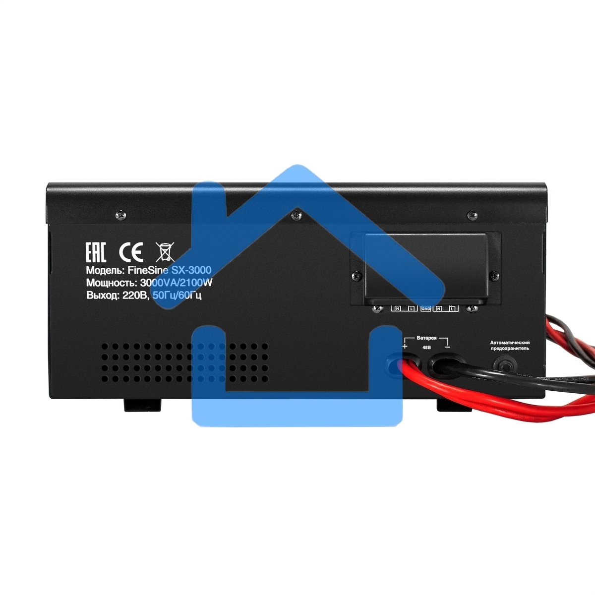Комплект ИБП EX296003RUS + батарея 45Aч EX285666RUS 4шт (инвертор, синус, для котла, настенный) ExeGate FineSine SX-3000.LCD.AVR.2SH.T <3000VA/2100W, чистая синусоида, цветной LCD-дисплей, AVR, 2*Schuko+клеммы, линейно-интерактивный, крепление настенное, 