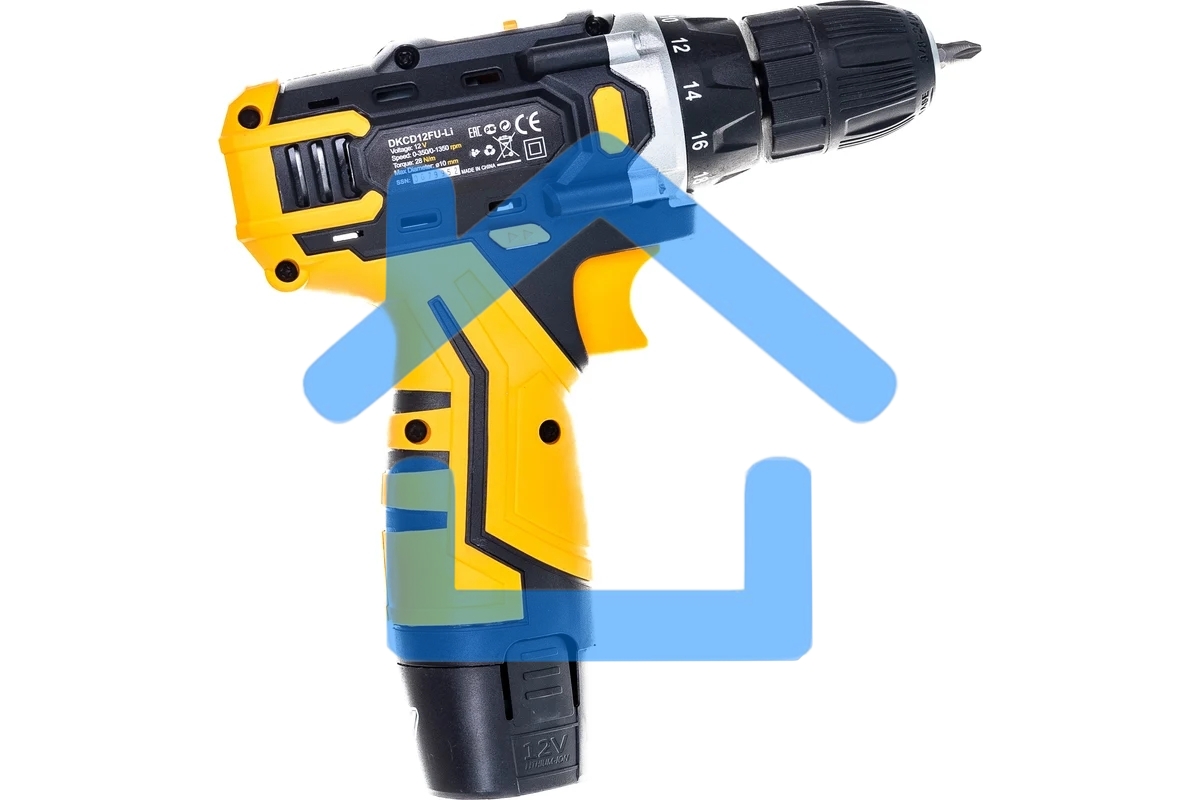 Дрель-шуруповерт Deko DKCD12FU-Li, Аккумуляторная, 20В, 2 АКБ, Кейс