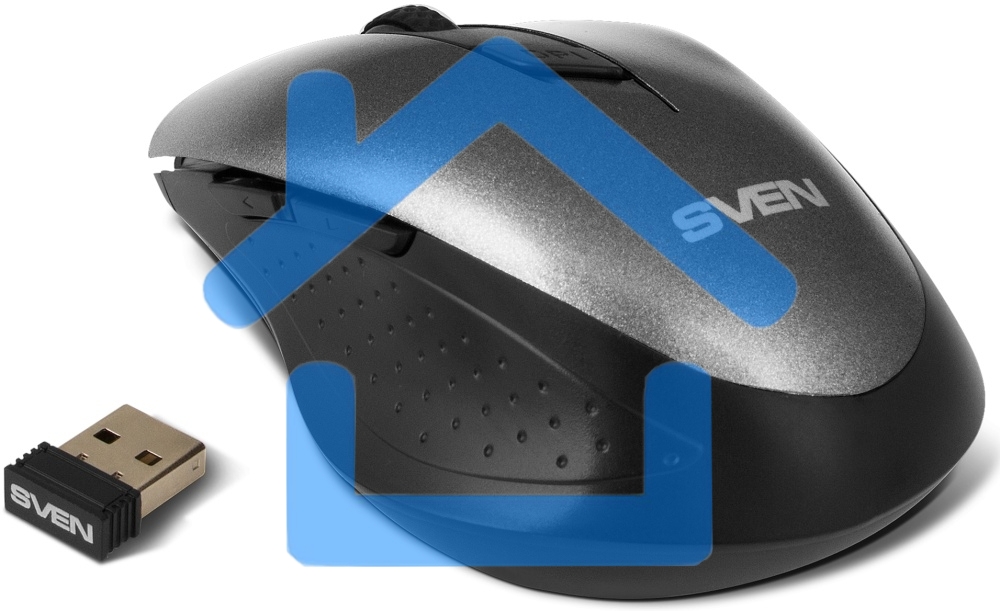 Мышь беспроводная SVEN RX-425W серый, 1600 dpi, радиоканал, USB, кнопки - 6