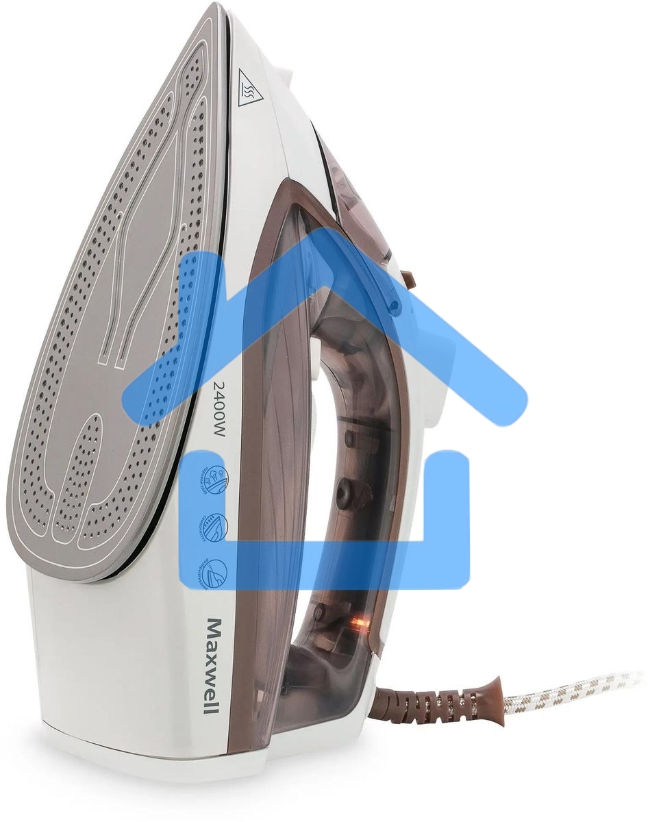 Утюг Maxwell MW-3047, 2400Вт, белый/коричневый