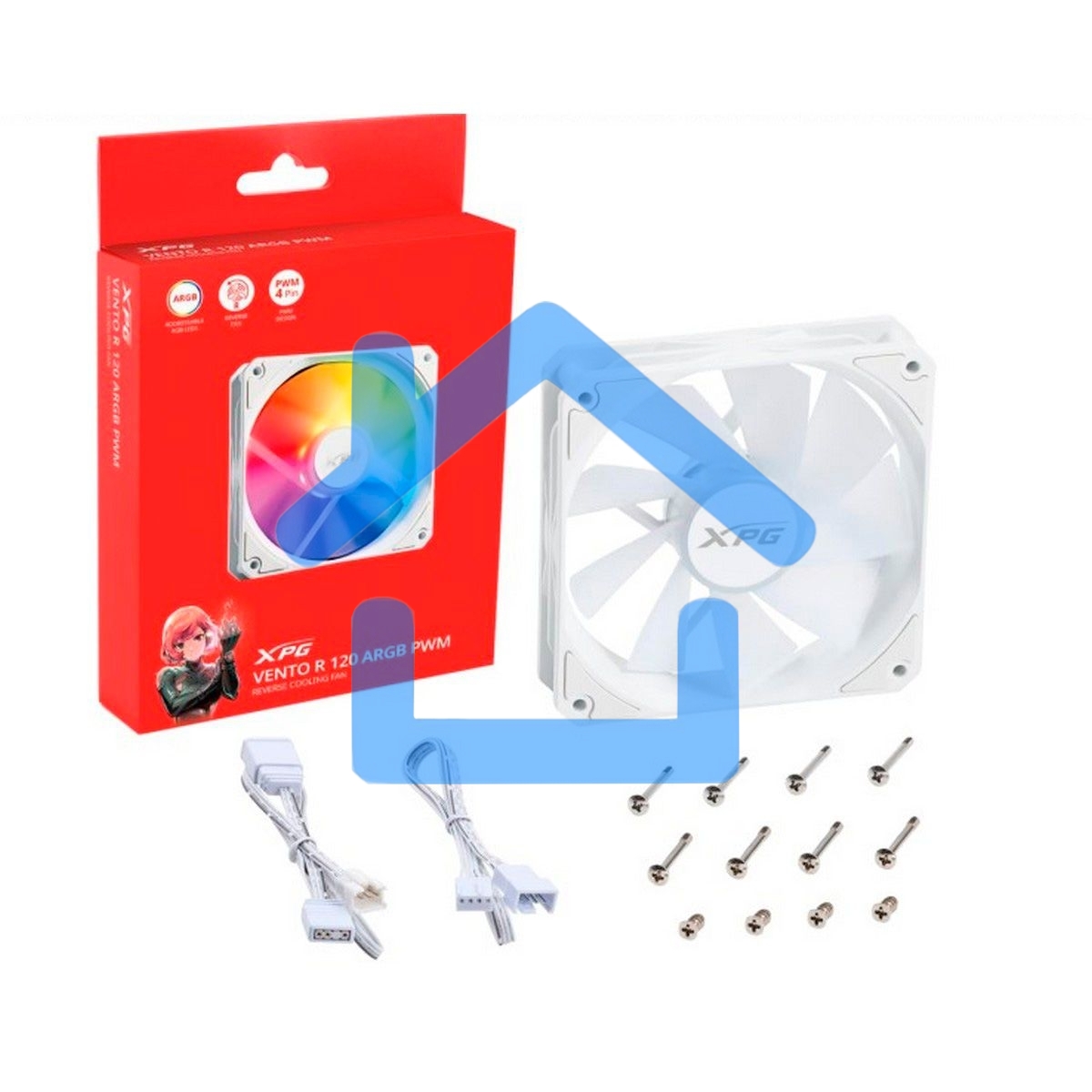 Вентилятор для корпуса ADATA XPG VENTO R 120 ARGB PWM белый, 120 мм, 1600 об/мин, 32 дБ, 4 pin