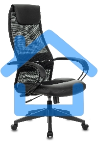 Кресло руководителя Бюрократ CH-608/BLACK TW-01 TW-11 черный, спинка сетка, искусст.кожа/ткань