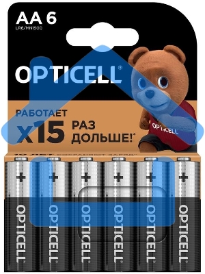 Элемент питания алкалиновый AA/LR6 (блист. 6шт) Basic Opticell 5051006