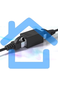 Модуль RJ-45 (F) <->RJ-45(F),FTP, проходной, ABS пластик, черный, кат. 5e VCOM <CT251S>