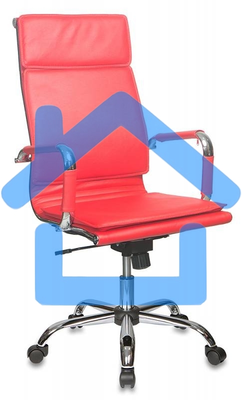 Кресло руководителя Бюрократ CH-993/red красный, искусственная кожа, крестовина хромированная