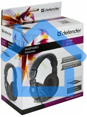 Наушники стерео Defender Gryphon HN-751 накладные, 2 x 3.5 мм стерео jack, кабель 2м, черный