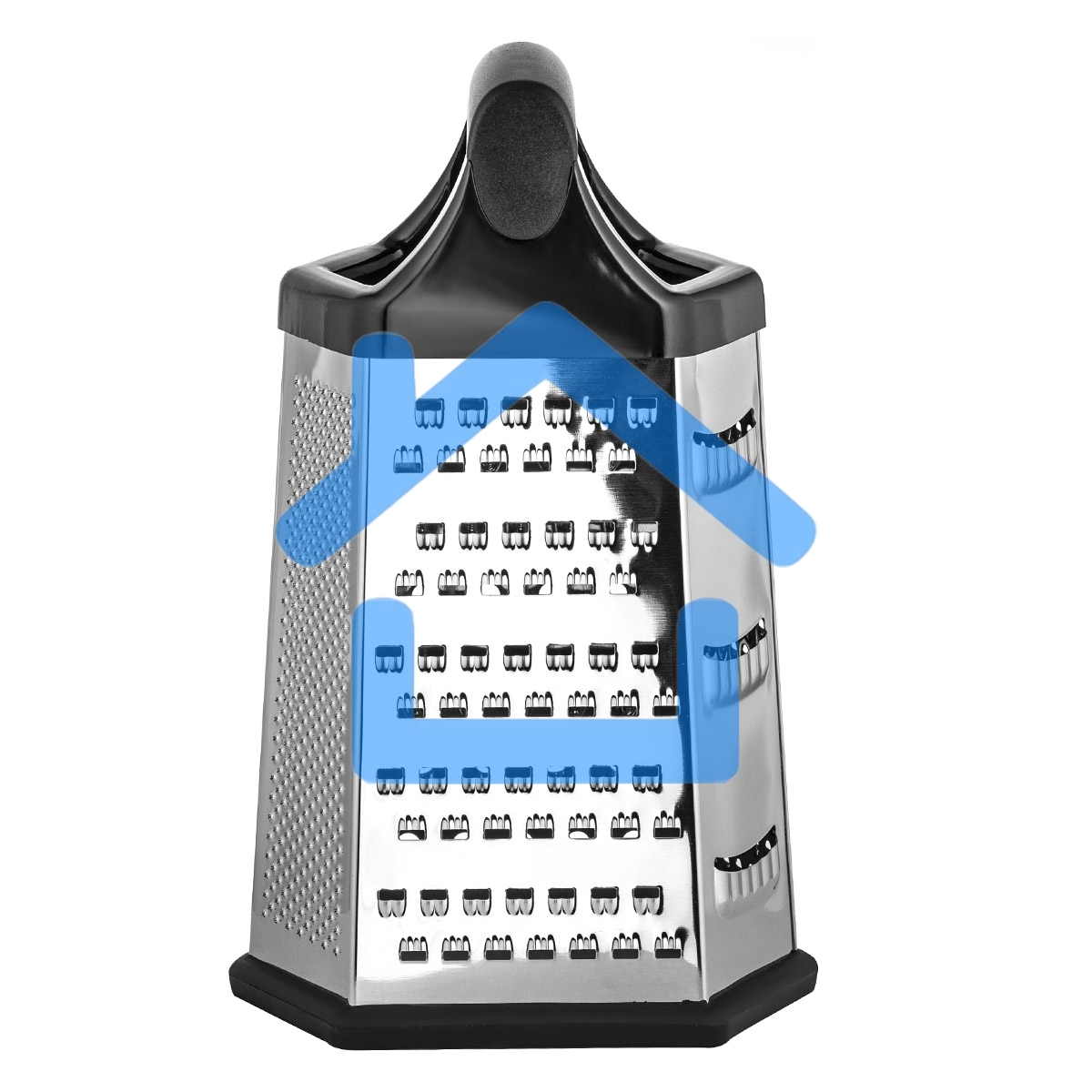 Терка LARA LR07-53 6 поверхностей, высота 23 см, нерж. сталь, нескользящее основание, ручка