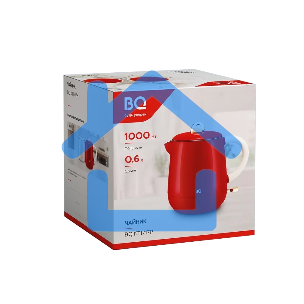 Чайник BQ KT1717P Red. Мощность:1000 Вт, Объем 0,6л