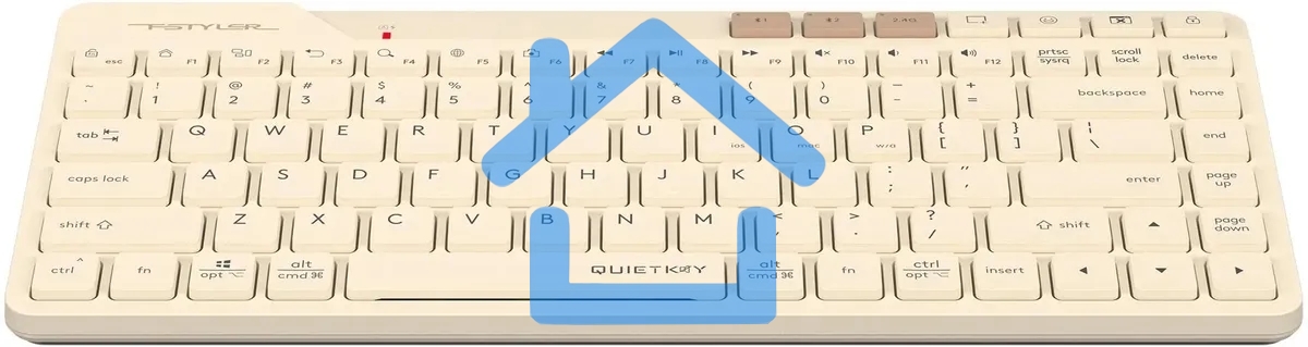 Клавиатура A4Tech Fstyler FBK26C AS беспроводная, USB, Bluetooth/Радиоканал, бежевый