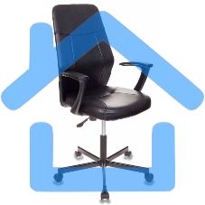 Кресло компьютерное Бюрократ CH-605/BLACK черный, искусственная кожа, крестовина металл