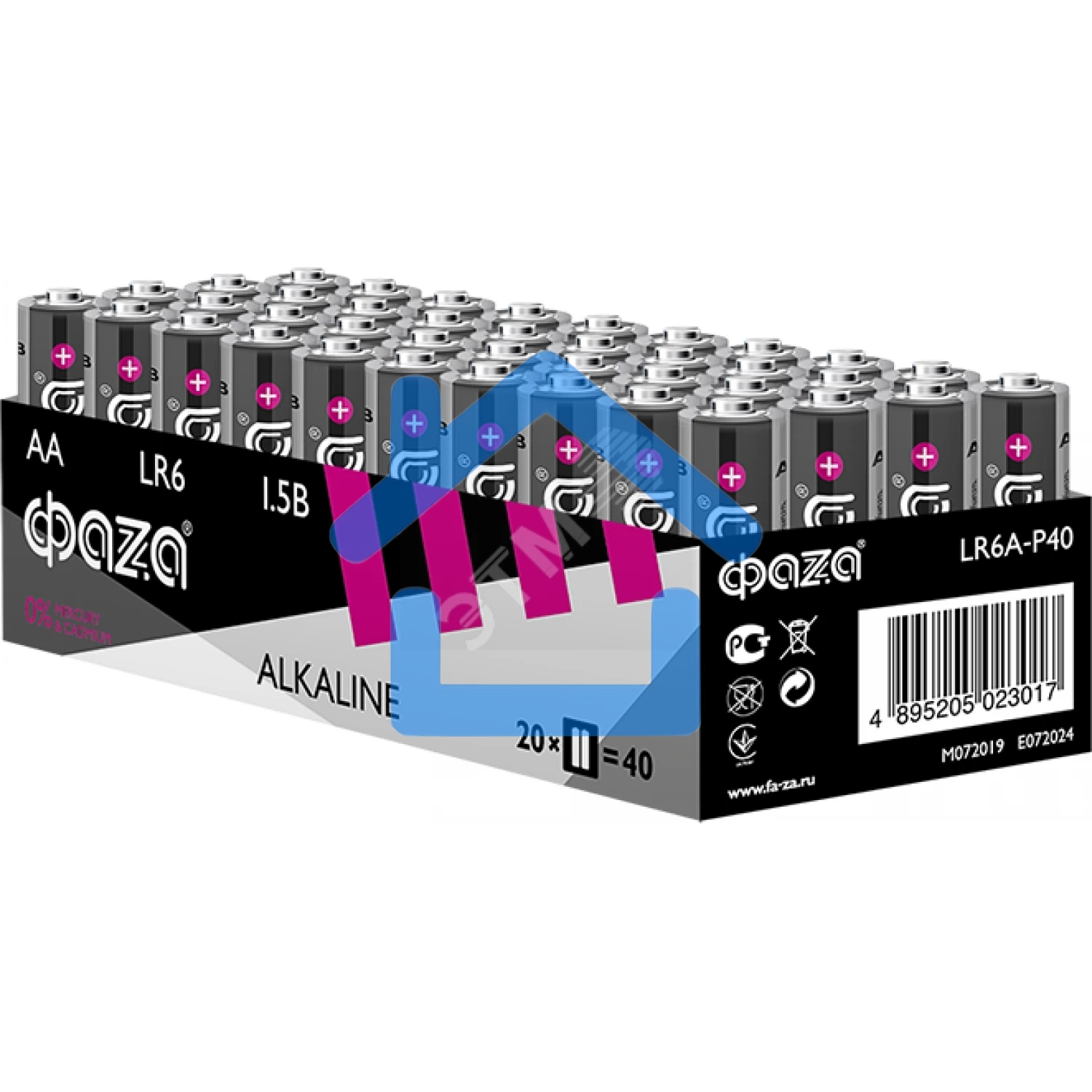 Элемент питания LR 6 (AA) алкалиновая уп. 40 шт. ФАZА Alkaline Pack-40