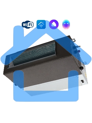 Блок внутренний сплит-системы канального типа Ballu BLC_D/in-24HN1_21Y 24000 BTU, 70 м², 42 дБ, охлаждение, обогрев, осушение, серый