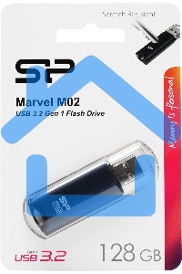 Флешка USB R/W 128 Gb Silicon Power Marvel M02, USB 3.2, черный