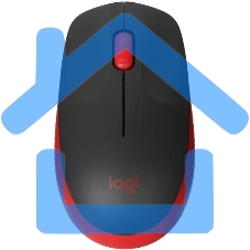 Мышь беспроводная Logitech M190 черный/красный, 1000 dpi, радиоканал, USB, кнопки - 3