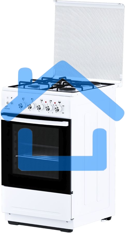 Плита комбинированная Flama L RK 23-126 белый, конфорок 3 газовых и 1 электрическая, духовка 50 л, 50 см x 85 см x 60 см