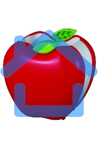 Подставка Deli E9139 Яблоко для письменных принадлежностей, ассорти, пластик