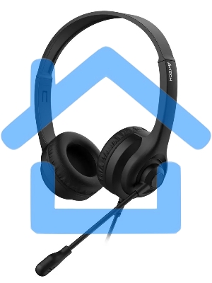 Наушники с микрофоном A4Tech HU-8 черный 2м накладные USB оголовье