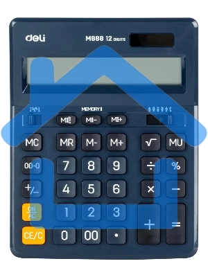 Калькулятор настольный Deli EM888F-blue синий 12-разр.