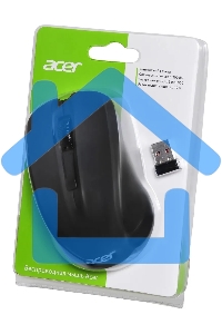Мышь беспроводная Acer OMR010 черный, 1200 dpi, радиоканал, USB, кнопки - 3